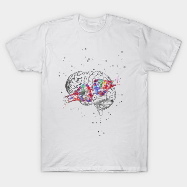 Synapse receptor and brain T-Shirt by RosaliArt